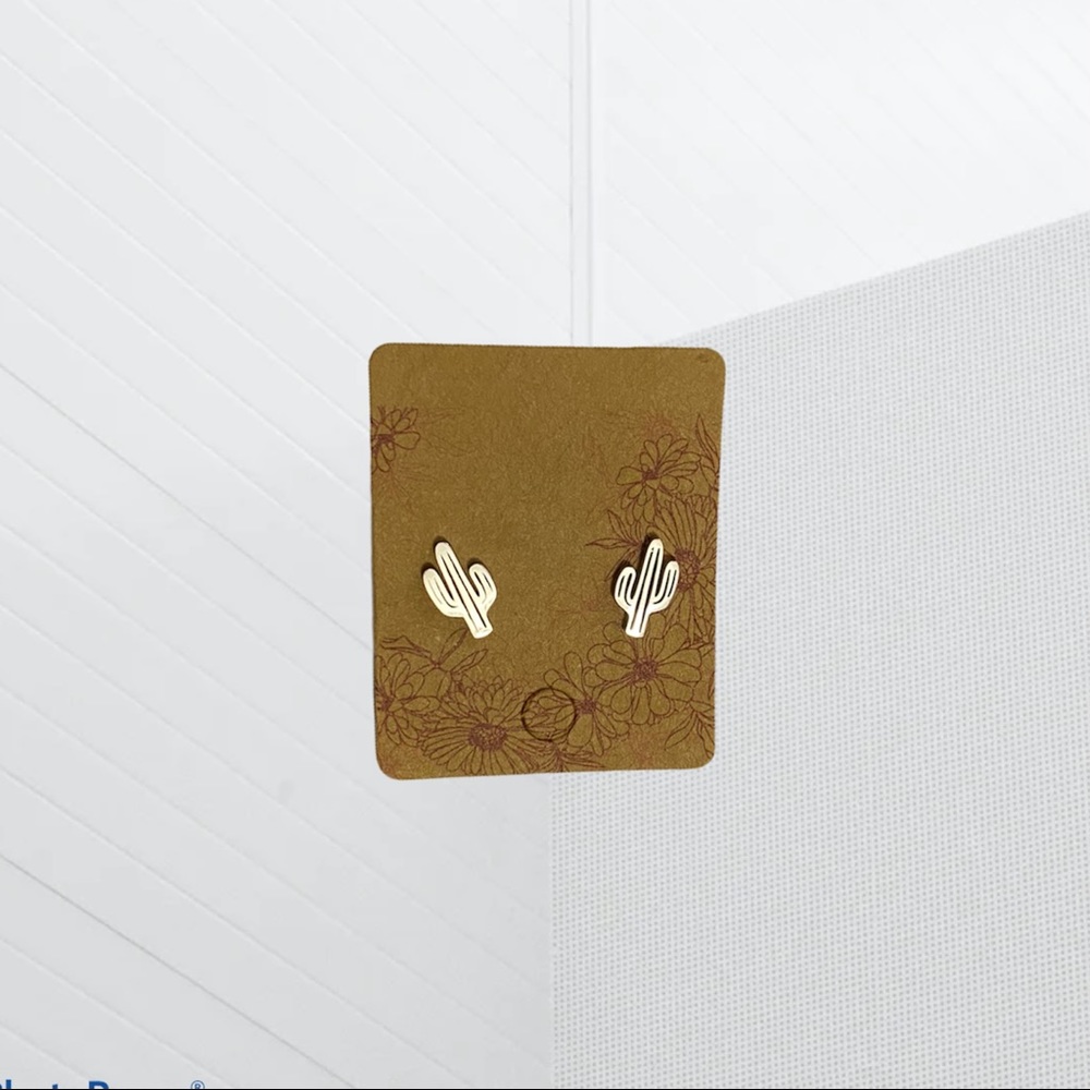 SILVER DAINTY CACTUS STUD EARRINGS